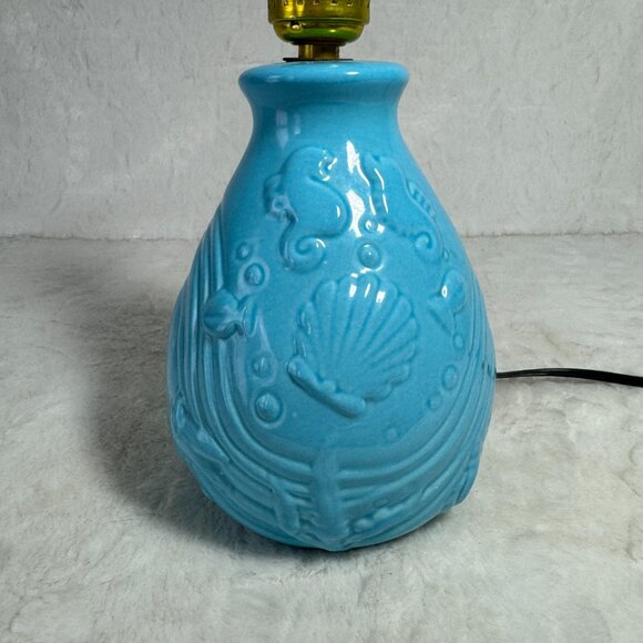 Disney Other - Disney Vintage Little Mermaid Lamp Blue Ceramic 1989 Base only no Shade